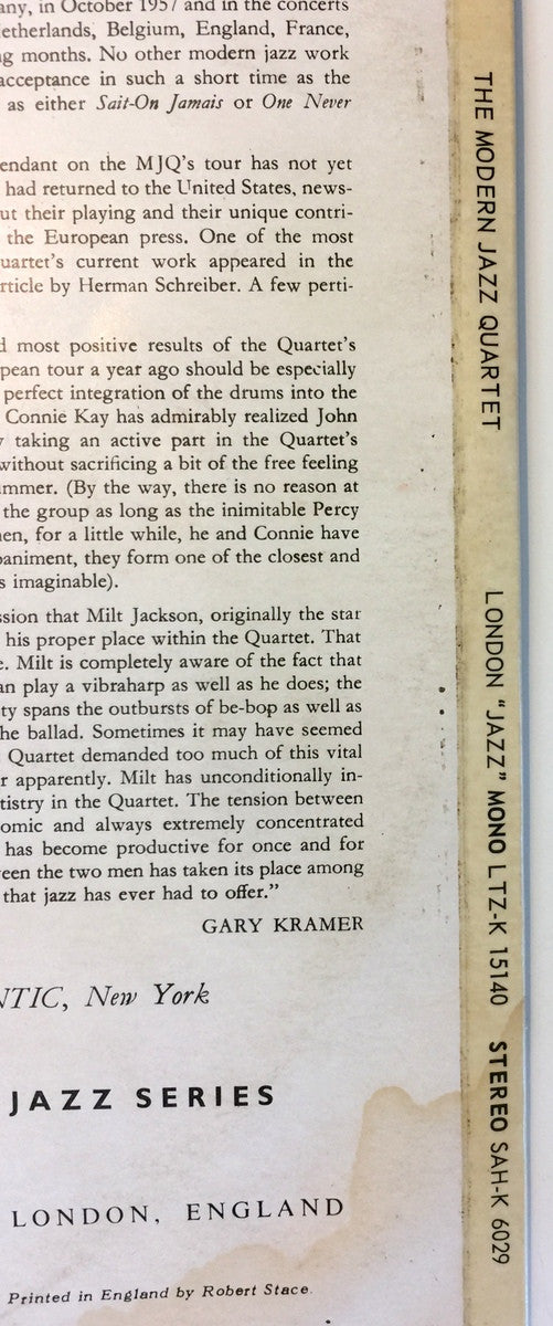 The Modern Jazz Quartet : The Modern Jazz Quartet Plays One Never Knows - Original Film Score For “No Sun In Venice” by John Lewis (LP, Album, Mono)