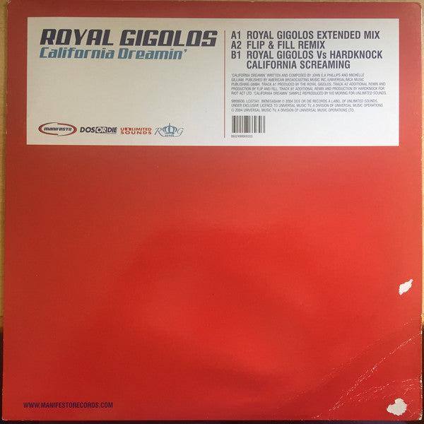Royal Gigolos : California Dreamin' (12")