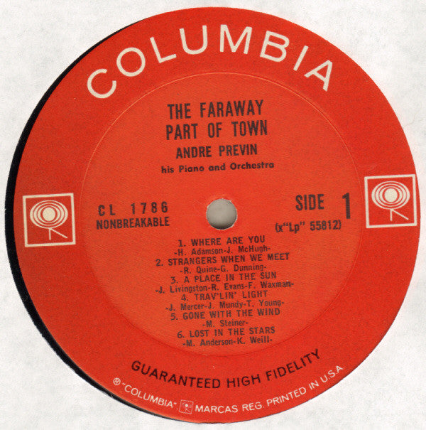 André Previn His Piano And Orchestra* : The Faraway Part Of Town (LP, Album, Mono)