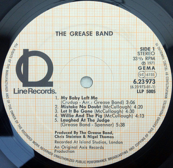 The Grease Band : Grease Band (LP, Album, RE)