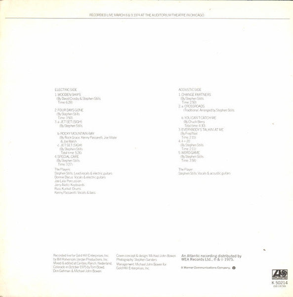 Stephen Stills : Stephen Stills Live (LP, Album)