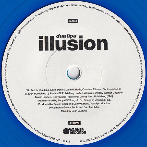 Dua Lipa : Illusion (7", Single, Ltd, Blu)