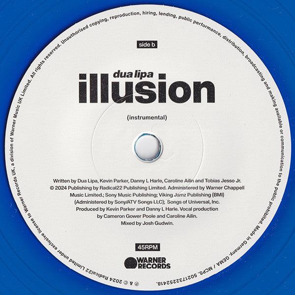 Dua Lipa : Illusion (7", Single, Ltd, Blu)