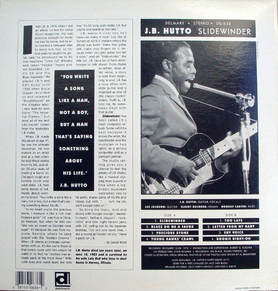 J.B. Hutto : Slidewinder (LP, Album, RP)