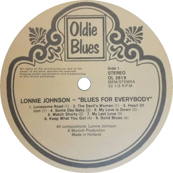 Lonnie Johnson (2) & Blind John Davis : Blues For Everybody (LP, Comp, RM)