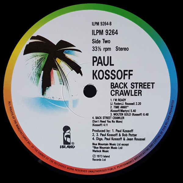 Paul Kossoff : Back Street Crawler (LP, Album, RE)