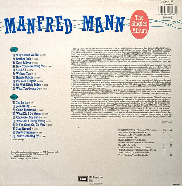 Manfred Mann : The Singles Album (LP, Comp, Mono)