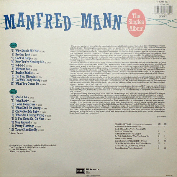 Manfred Mann : The Singles Album (LP, Comp, Mono)
