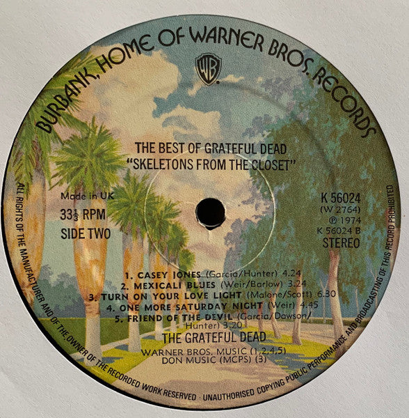 The Grateful Dead : The Best Of The Grateful Dead: Skeletons From The Closet (LP, Comp)