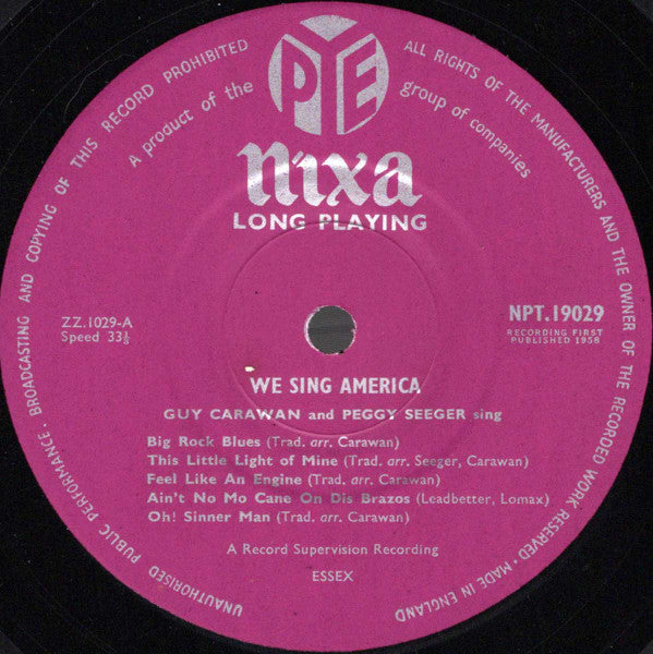 Guy Carawan And Peggy Seeger : We Sing America (10", Mono, Plu)