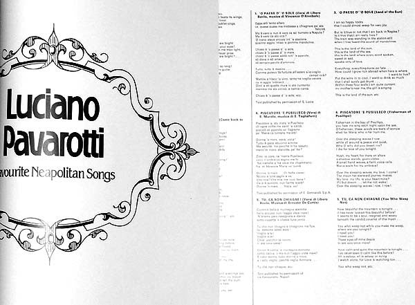 Luciano Pavarotti : O Sole Mio (Favourite Neapolitan Songs) (LP, Album)