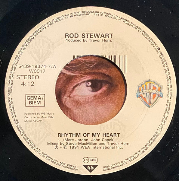 Rod Stewart : Rhythm Of My Heart (7", Single)