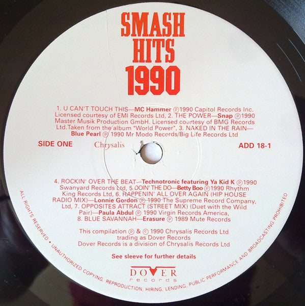 Various : Smash Hits 1990 (2xLP, Comp)