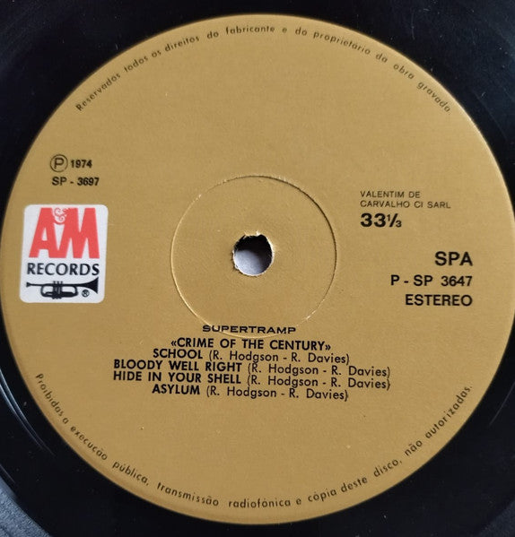 Supertramp : Crime Of The Century (LP, Album)