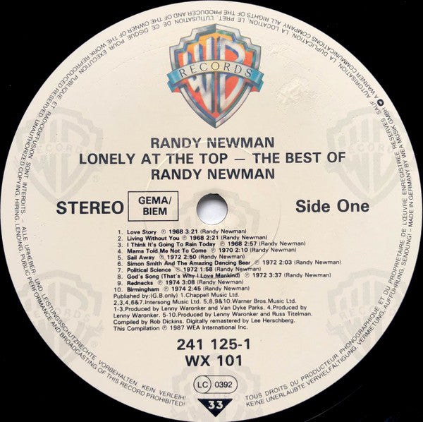 Randy Newman : Lonely At The Top - The Best Of Randy Newman (LP, Comp)
