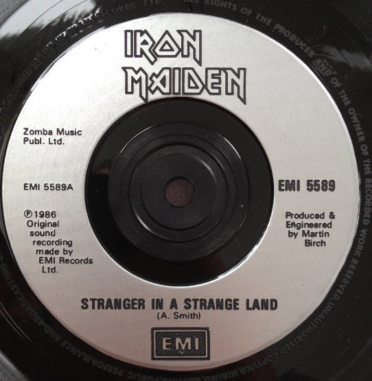 Iron Maiden : Stranger In A Strange Land (7", Single, Sil)