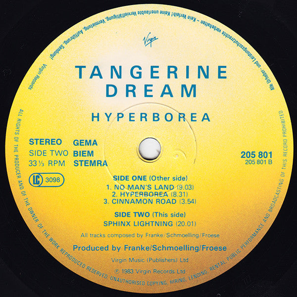 Tangerine Dream : Hyperborea (LP, Album)