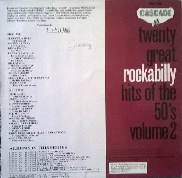 Various : 20 Great Rockabilly Hits Of The 50's Volume 2 (LP, Comp, Mono)