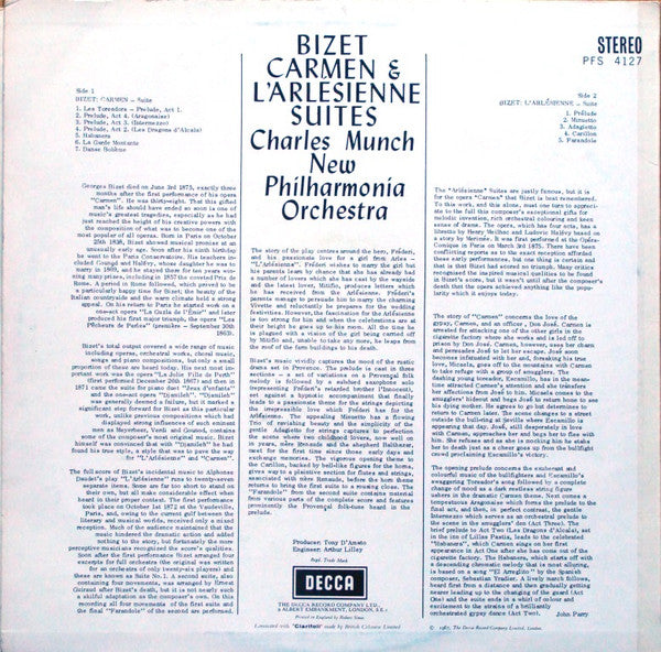 New Philharmonia Orchestra, Charles Munch, Bizet* : Carmen & L'Arlésienne Suites (LP, Comp)