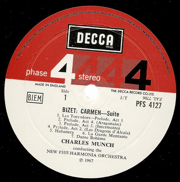 New Philharmonia Orchestra, Charles Munch, Bizet* : Carmen & L'Arlésienne Suites (LP, Comp)