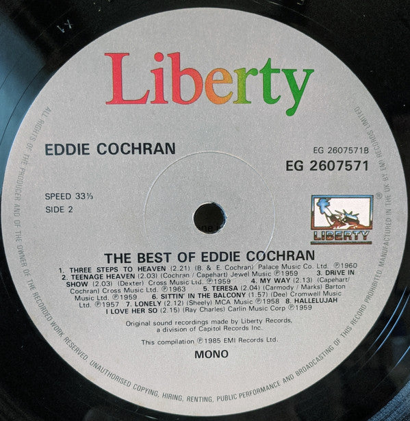 Eddie Cochran : The Best Of (LP, Comp, Mono)