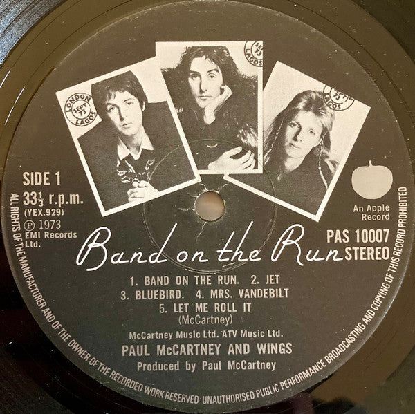 Wings (2) : Band On The Run (LP, Album, No )