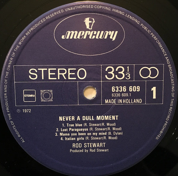 Rod Stewart : Never A Dull Moment (LP, Album, RE)