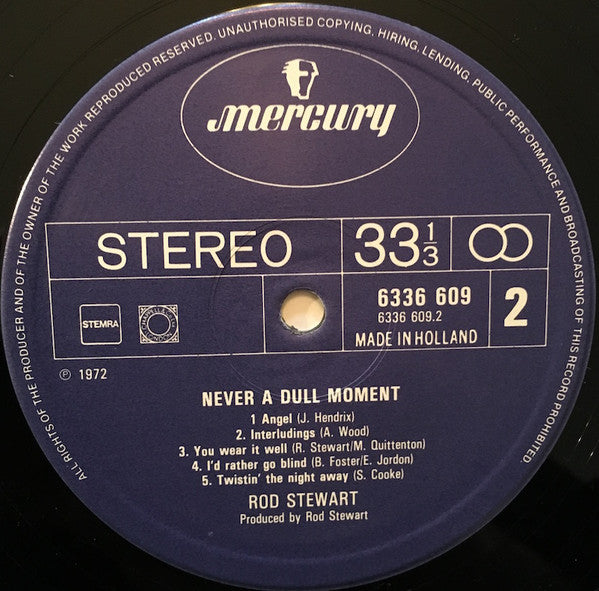 Rod Stewart : Never A Dull Moment (LP, Album, RE)