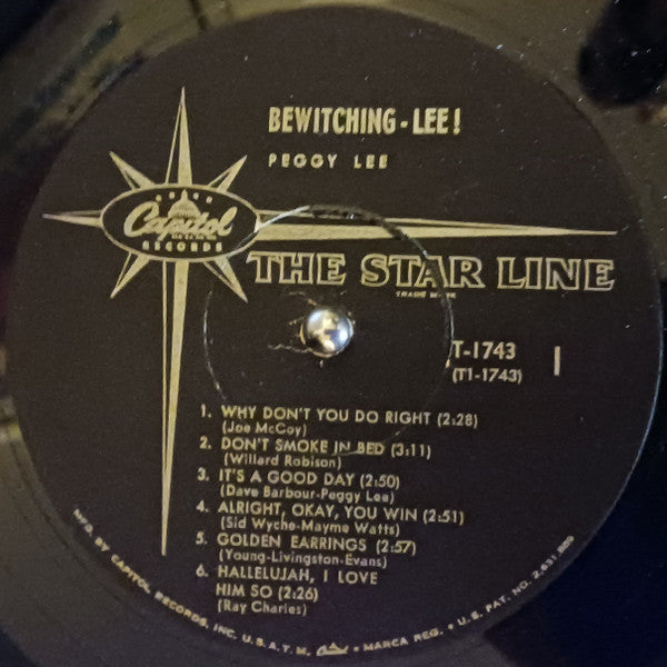 Peggy Lee : Bewitching Lee! (LP, Comp, Mono, Bla)