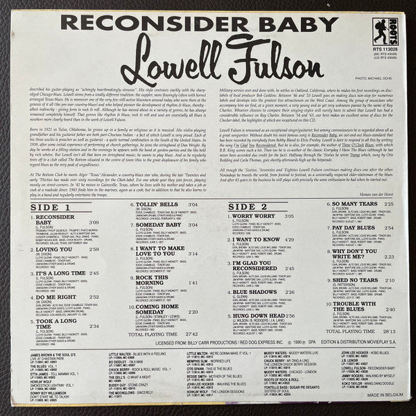 Lowell Fulson : Reconsider Baby (LP, Comp, RM)