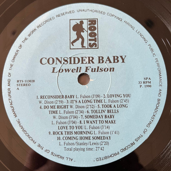 Lowell Fulson : Reconsider Baby (LP, Comp, RM)