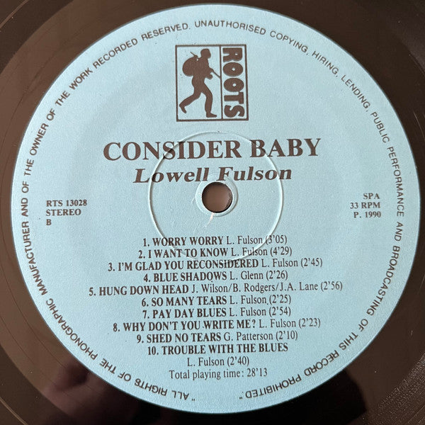 Lowell Fulson : Reconsider Baby (LP, Comp, RM)