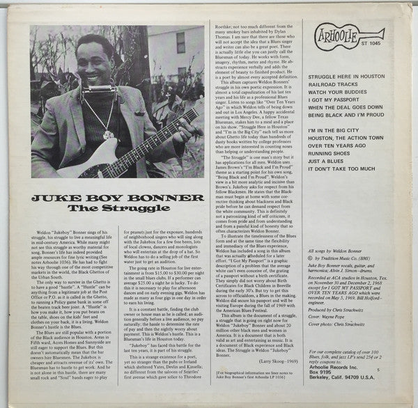 Juke Boy Bonner : The Struggle (LP, Album)