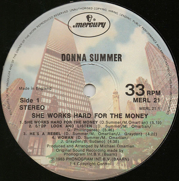 Donna Summer : She Works Hard For The Money (LP, Album)