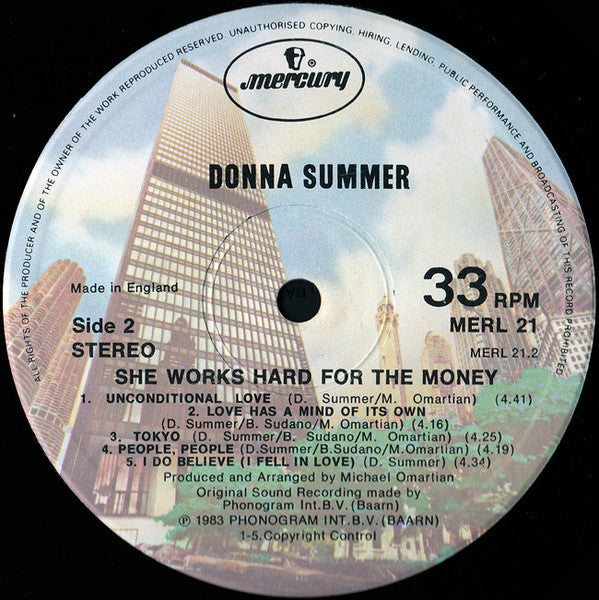 Donna Summer : She Works Hard For The Money (LP, Album)