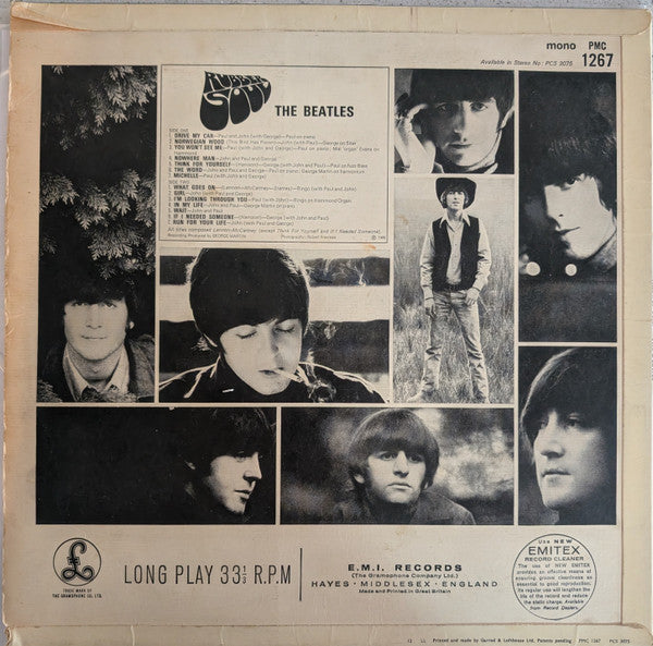 The Beatles : Rubber Soul (LP, Album, Mono, RP)