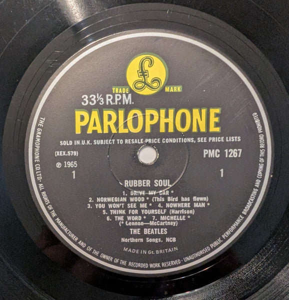The Beatles : Rubber Soul (LP, Album, Mono, RP)