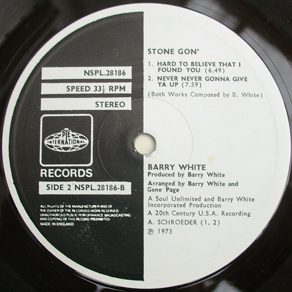 Barry White : Stone Gon' (LP, Album)
