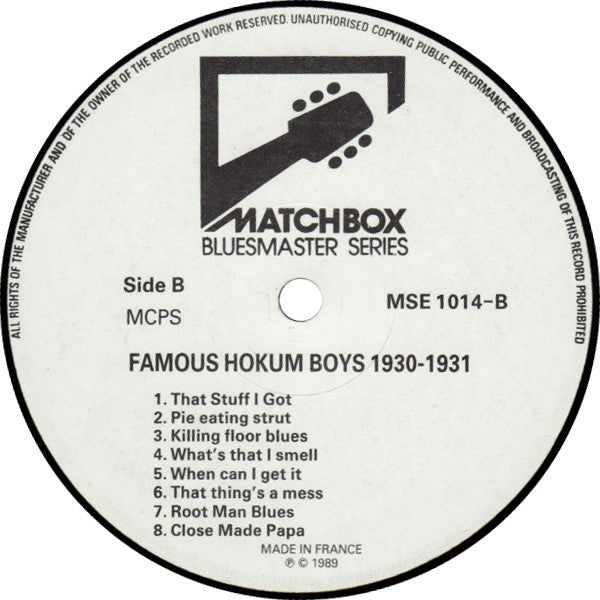Famous Hokum Boys : The Famous Hokum Boys 1930-1931 (LP, Comp, Mono)