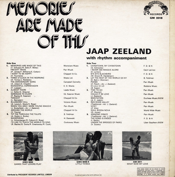 Jaap Zeeland : Memories Are Made Of This (LP, Album)