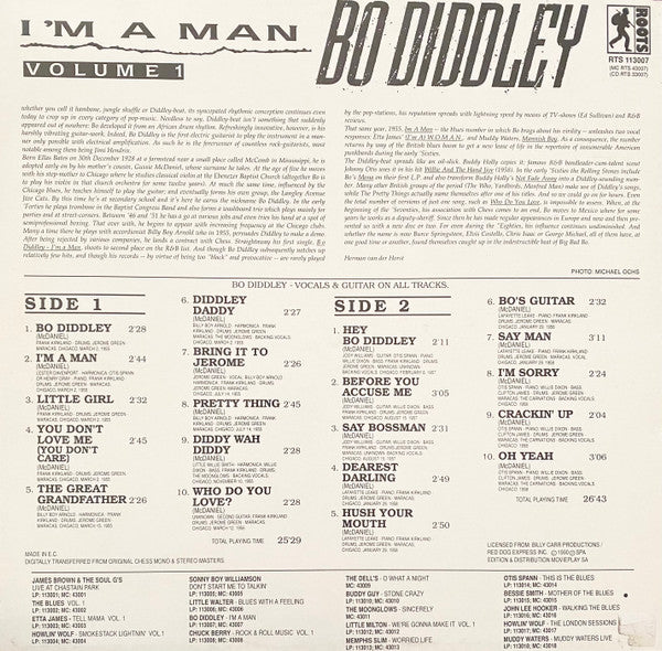 Bo Diddley : I'm A Man Volume 1 (LP, Comp, RM)
