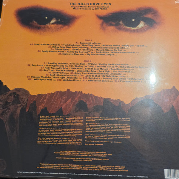 Don Peake : The Hills Have Eyes (Original Motion Picture Soundtrack) (LP, Album, RE)