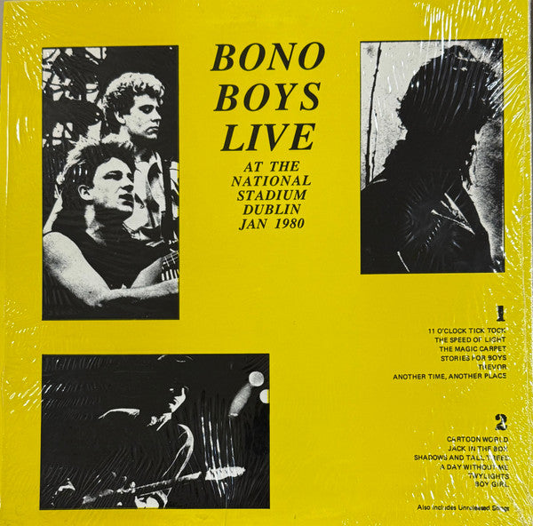 U2 : Bono Boys Live At National Stadium Dublin January 1980 (LP, Album, Unofficial, Yel)