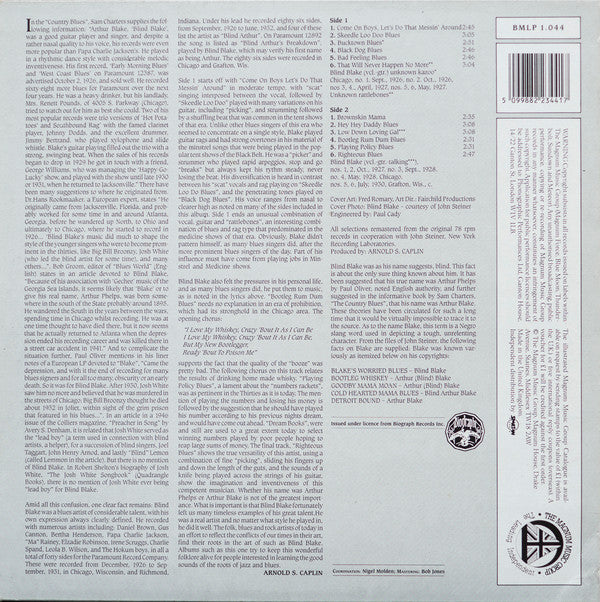 Blind Blake : 1926-30 - Bootleg Rum Dum Blues (LP, Comp)
