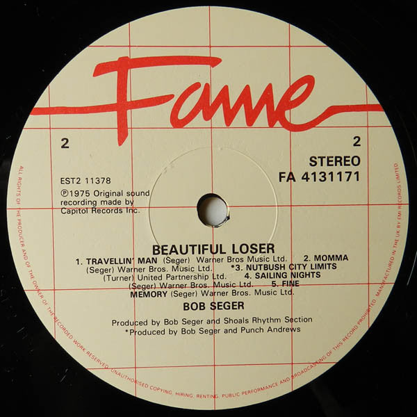 Bob Seger : Beautiful Loser (LP, Album, RE)