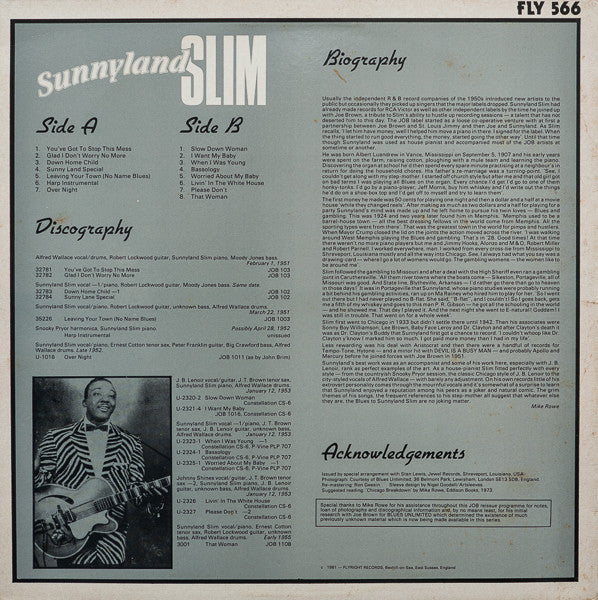 Sunnyland Slim : Sunnyland Slim (LP, Comp, Mono, RM)