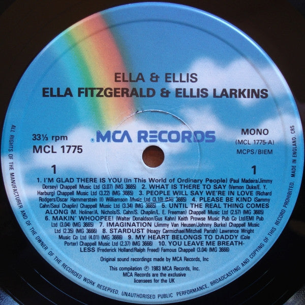 Ella Fitzgerald and Ellis Larkins : Ella & Ellis (LP, Comp, Mono)