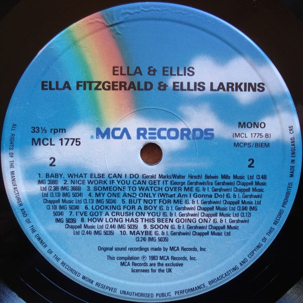 Ella Fitzgerald and Ellis Larkins : Ella & Ellis (LP, Comp, Mono)