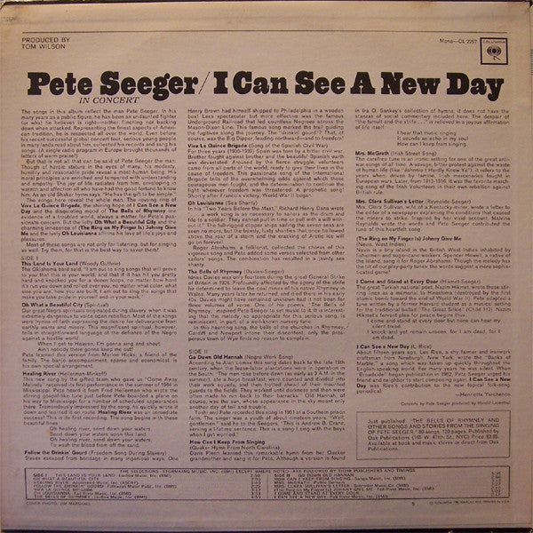 Pete Seeger : In Concert - I Can See A New Day (LP, Album, Mono)
