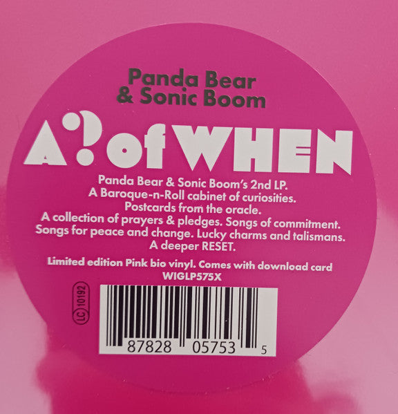Panda Bear & Sonic Boom (2) : A ? of WHEN (LP, Album, Bioplastic, Ltd, Pin)